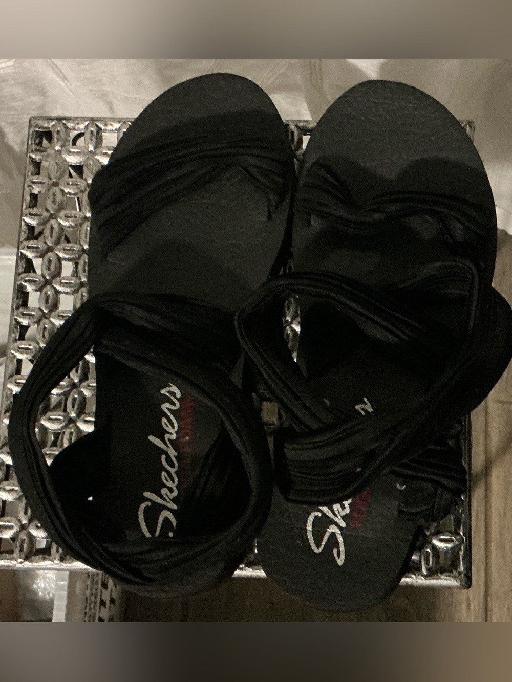 Skechers Black Women's Wrap-Strap Sandals size 9 US